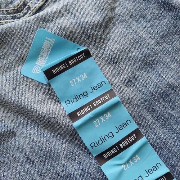 ROCK & ROLL Womens Riding Jeans Bootcut Distressed Medium Wash Denim W27 NWT - Picture 11 of 13